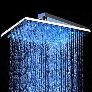 10 pouces en laiton contemporaine Changement de couleur LED Pomme de douche HB10F02