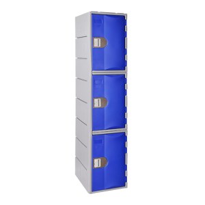 Heavy Duty Plastic Locker T-H385XXL/3: HD, HDPE, 3-Door Triple-Tier