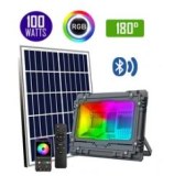 Projecteur LED solaire - Série WARRIOR RGB - 100 Watts - Angle 180° - Lampe 26 x 20 x...