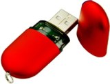 Pod shape red USB flash drive