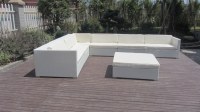 Evensun 7PCS hot selling rattan outdoor right angle sofa bed