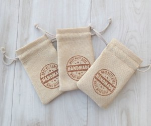 Custom printed small drawstring bags linen/ jute/cotton material