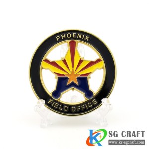 Coutume émail souvenir logo défi métal antique pièce