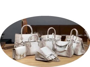 Gradient Himalayan Platinum Imported Nil Crocodile Leather Women's Handbag 25CM Support...