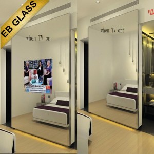 EB GLASS BRAND waterproof mirror tv for hotel, shower mirror tv,hidden tv,wall amount...