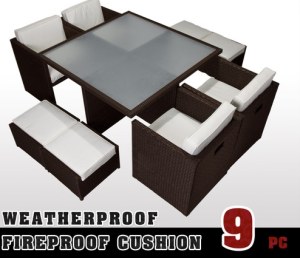 Jardin patio extérieur meubles tissé en rotin osier de luxe Sofa Set