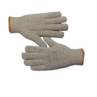 7 Gauge 2 Threads Industrial Natural Thin Knitted Cotton Work Gloves, Economy White Po...