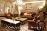 Sofa classique moderne moderne d'ensembles de salon de meubles de salon de sofa de sofa brun en...