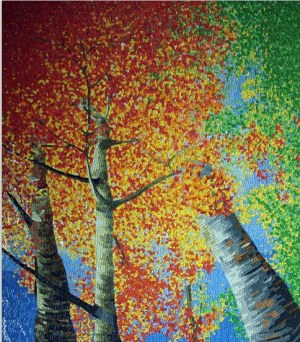 Art glass mosaic hand-cut pattern