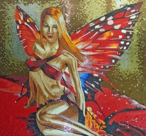 Art glass mosaic hand-cut pattern