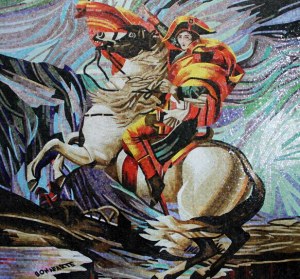 Art glass mosaic hand-cut pattern