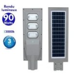 Lampe de rue solaire - Série 3000 - Rendu lumineux 90 Watts - 64 x 25 x 6 cm - Angle 12...