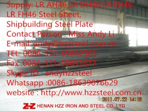 Supply: LR AH46.LR DH46,LR EH46,LR FH46 Steel Sheet,Shipbuilding Steel Plate