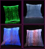 Fashion optic fiber luminous decorative ikat pillow cover