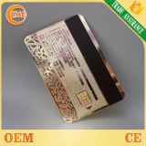 Custom magnetic stripe metal membership card with smart chip