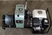 Gasoline motor cable winch