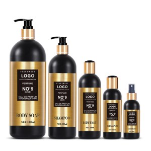 Bouteilles rondes en plastique HDPE noir