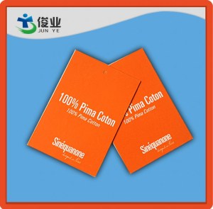 Pima Cotton Garments Used Hangtag with Red Background and Cheap Price