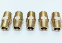 Pipe fitting brass Hex nipple connector 1/4" Male NPT Air Fuel Water