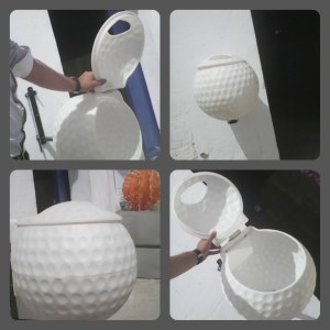 POUBELLE MURALE EN FORME DE BALLE DE GOLF