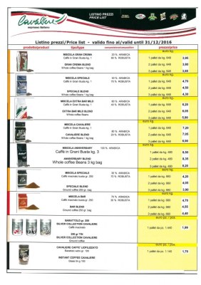 Italian coffee brand CAVALIERE