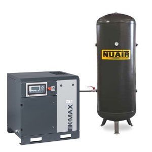 Compresseur d'air à vis à entrainement direct silencieux avec réservoir vertical