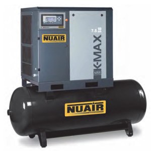 Compresseur d'aire rotatifs à vis silencieux sur cuve horizontal de 270 litress 10 CV