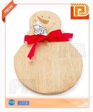Snowman-shaped wooden cheese cutting board