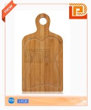 Deluxe rubber wood cutting board with handle