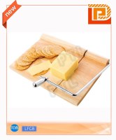Cheese wire cutter with wooden board