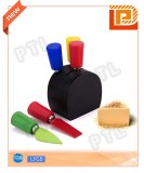 Colorful cheese set with black wooden stand(6 pieces)