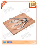 Stainless steel cheese knife&spatula with rectangular chopping board(5 pieces)