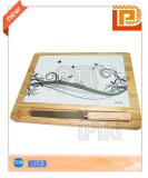 Stainless steel cheese knife with lovely ceramic cutting board(3 pieces)