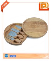 Swiveling wooden cheese set(5 pieces)