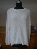 Hot Selling Handmade Long Sleeve Plain Ladies' Korean Pullover Mohair Sweater