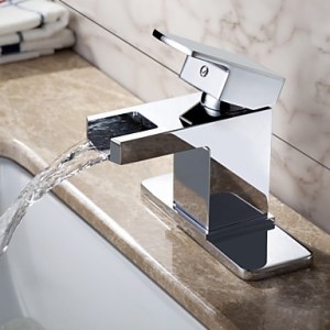CONTEMPORARY WALL MOUNTED CHROME BRASS SINGLE HOLE SINGLE HANDLE KITCHEN TAP