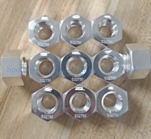 Special Hex Nuts S32750 material with Silver plated/coating .