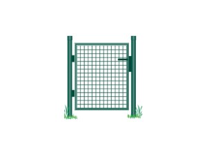 Portail/ Portillon vert à battant simple