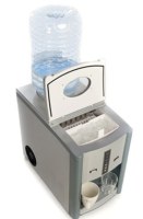 Ice maker with hot and cold water