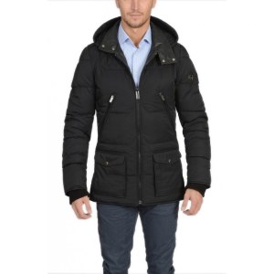 Men Quilted Parka Black USI-9130-A