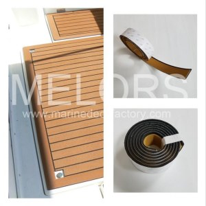 Melors Accessoires de bordure de bord de pont pour bateaux EVA Faux Teak Strip