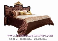 Style de luxe royal TA-003 de l'Italie de fournisseur de lit en bois solide de lit de...