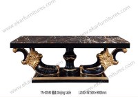 Large dining set for sale, Carved solid wood dining table 6 chairs set