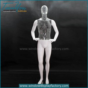 Custom display clear plastic ghost mannequin male
