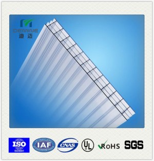 SGS certified four walls polycarbonate hollow sheet/10 years not yellowing
