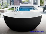 UB159 black color freestanding round soaking tubs from U-BATH