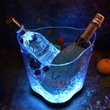 Plastic Bucket with Handles Ice Buckets Unique Oval Shaped Beer Win LED Ice Bucket Cooler
