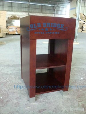 Hotel Bathroom Vanity Base with Solid Wood Legs