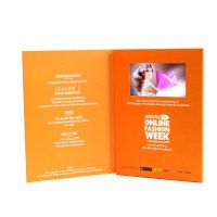 Carte de voeux vidéo avec écran LCD HD et impression personnalisée - Brochure / livre...