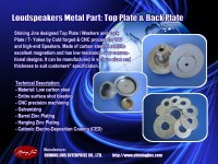 Speaker parts: Back Plate and Pot Yokes for Loudspeakers Motor Assemblymade in Taiwan